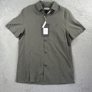 Ike Behar Shirt Mens Small Green‎ Linen Blend Short Sleeve Beach Resort NEW